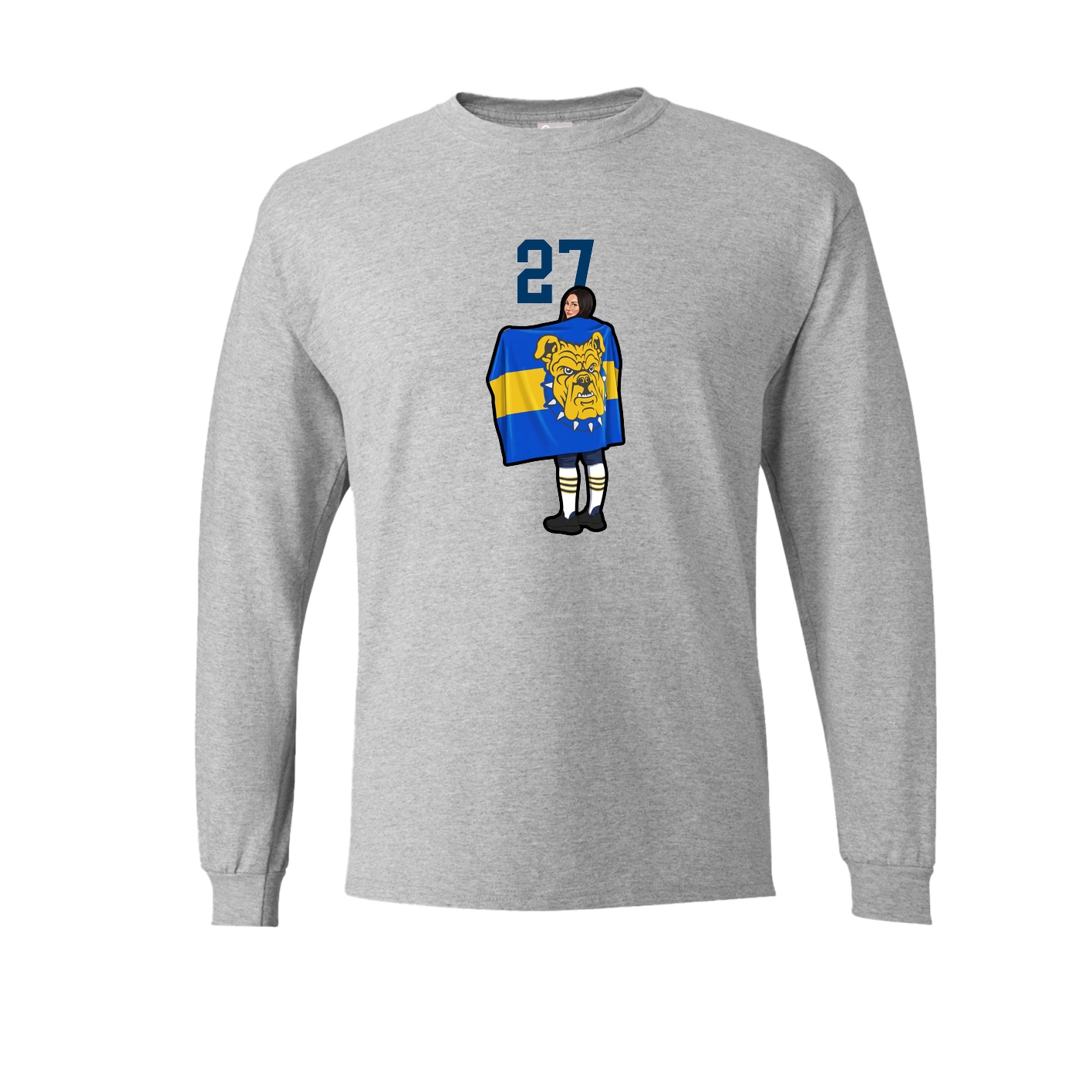 Long Sleeve Tee — Number Top in Grey
