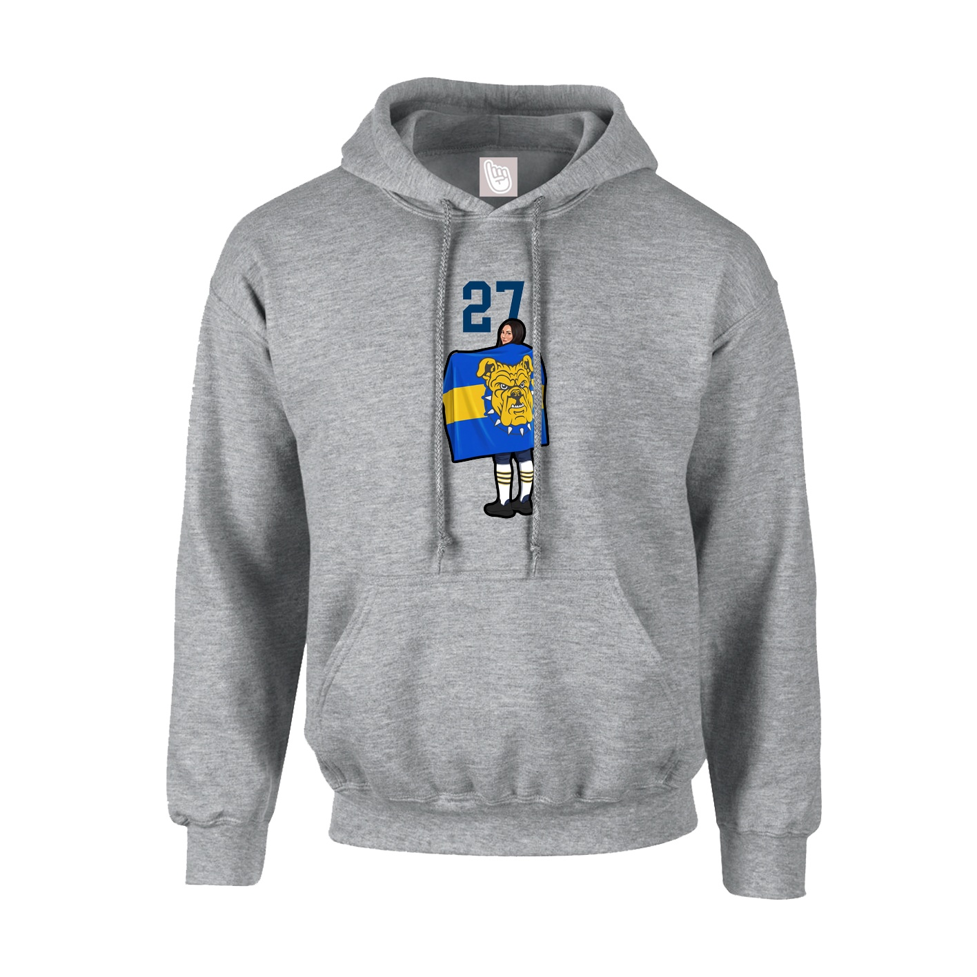Youth Hoodie — Number Top in Grey