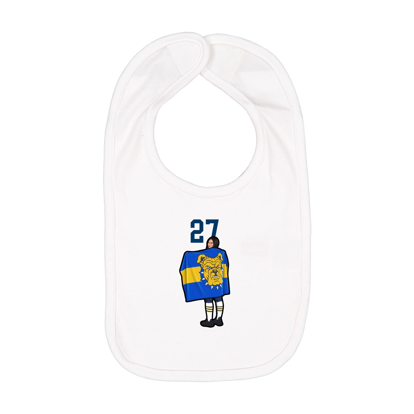 Infant Bib — Number Top in White