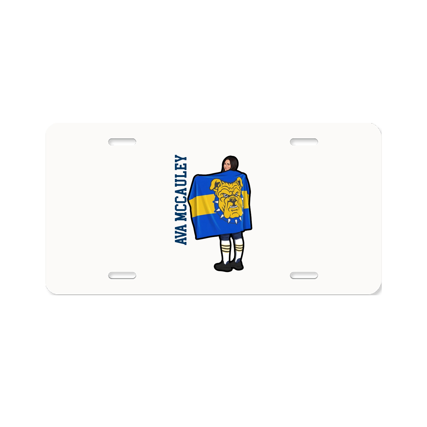 License Plate — Name Vertical in Classic