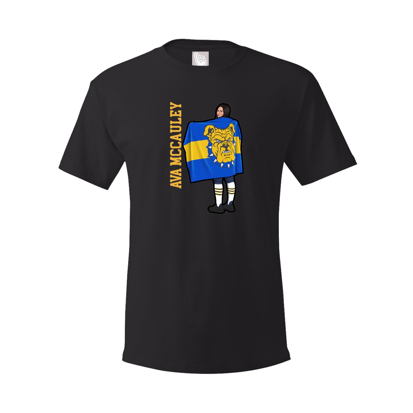 Youth Tee — Name Vertical in Black
