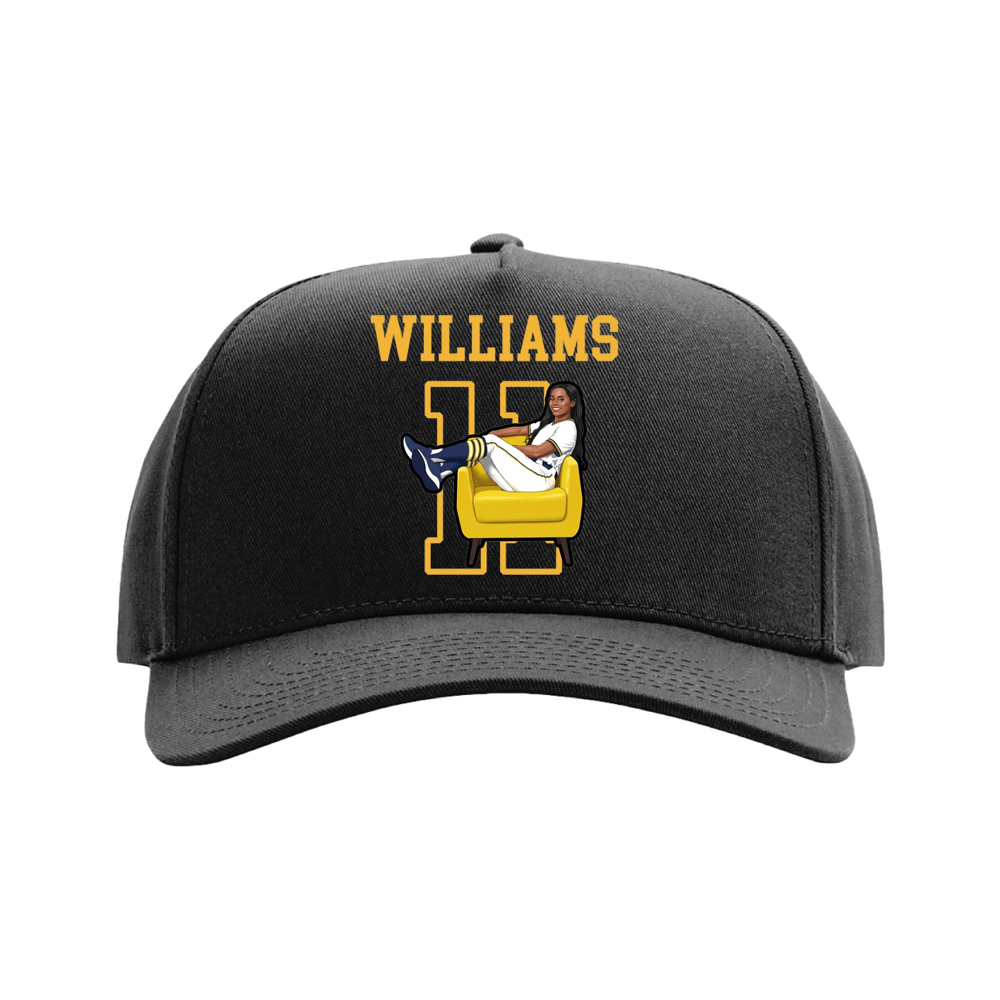 Full Fabric Five-Panel Champ Cap — Shirsey in Black