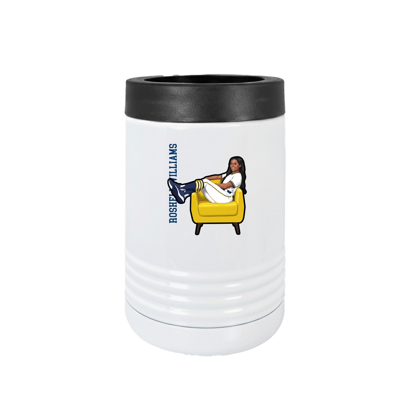 Beverage Holder — Name Vertical in White