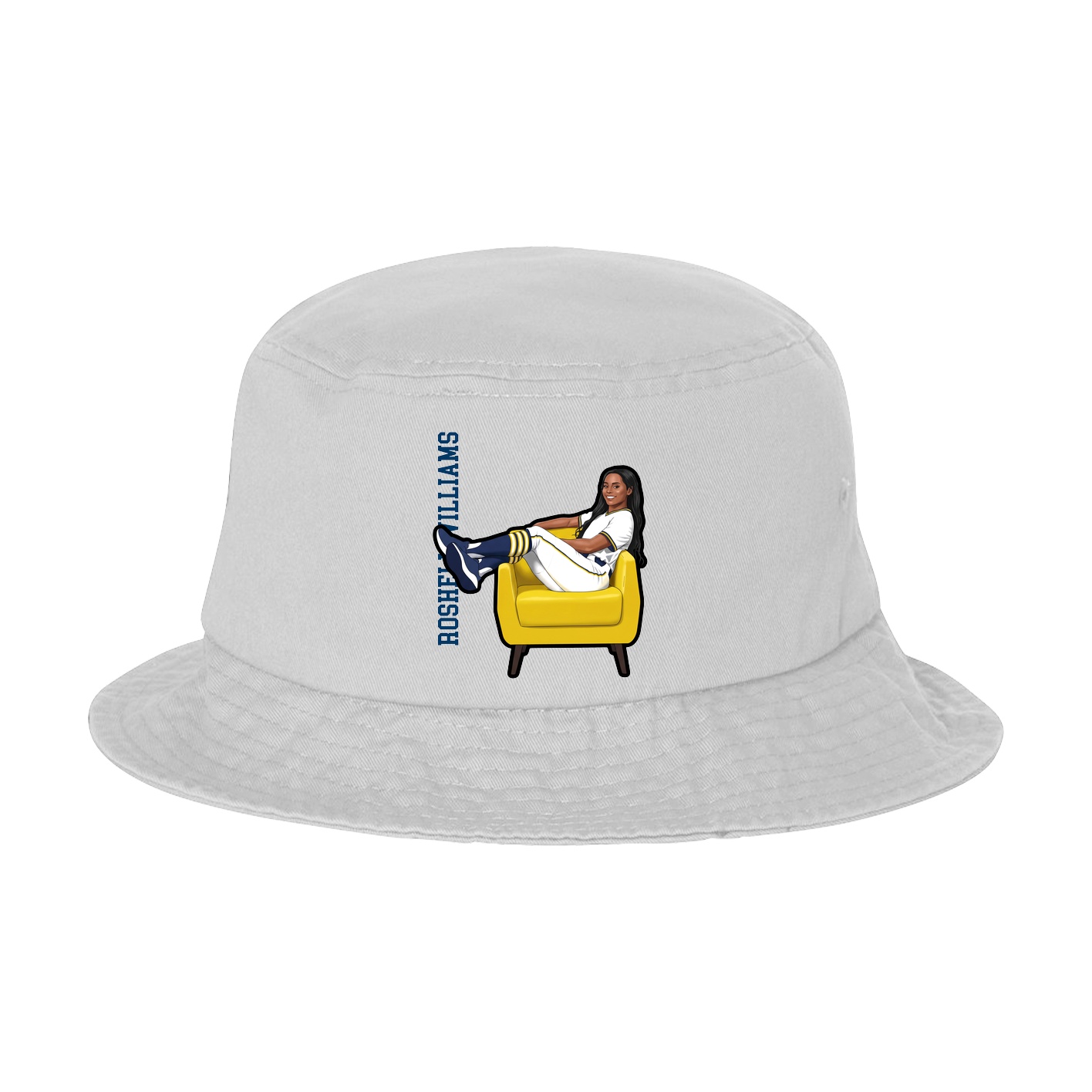 Bucket Cap — Name Vertical in White