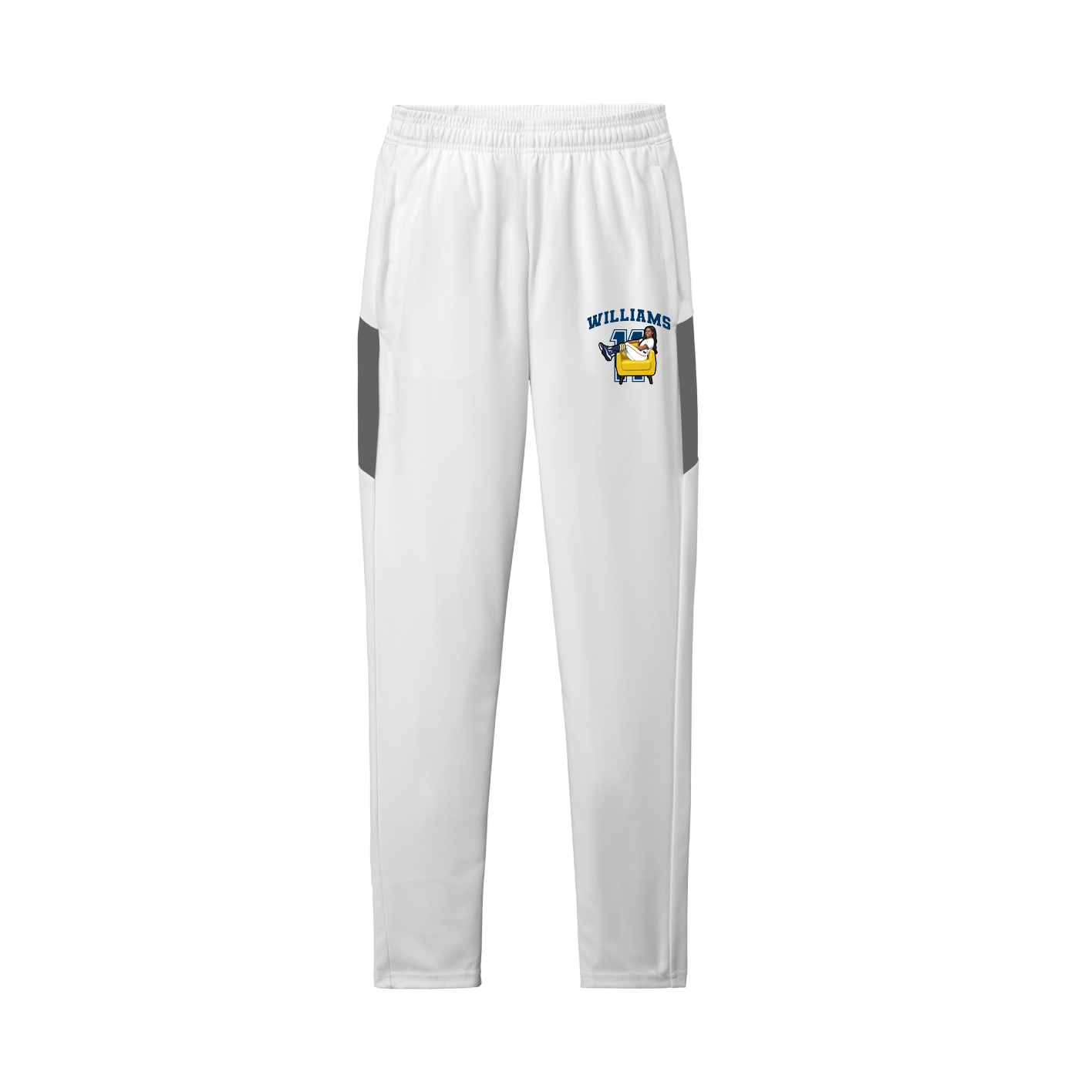 Team Travel Pant — Number in White/Grey