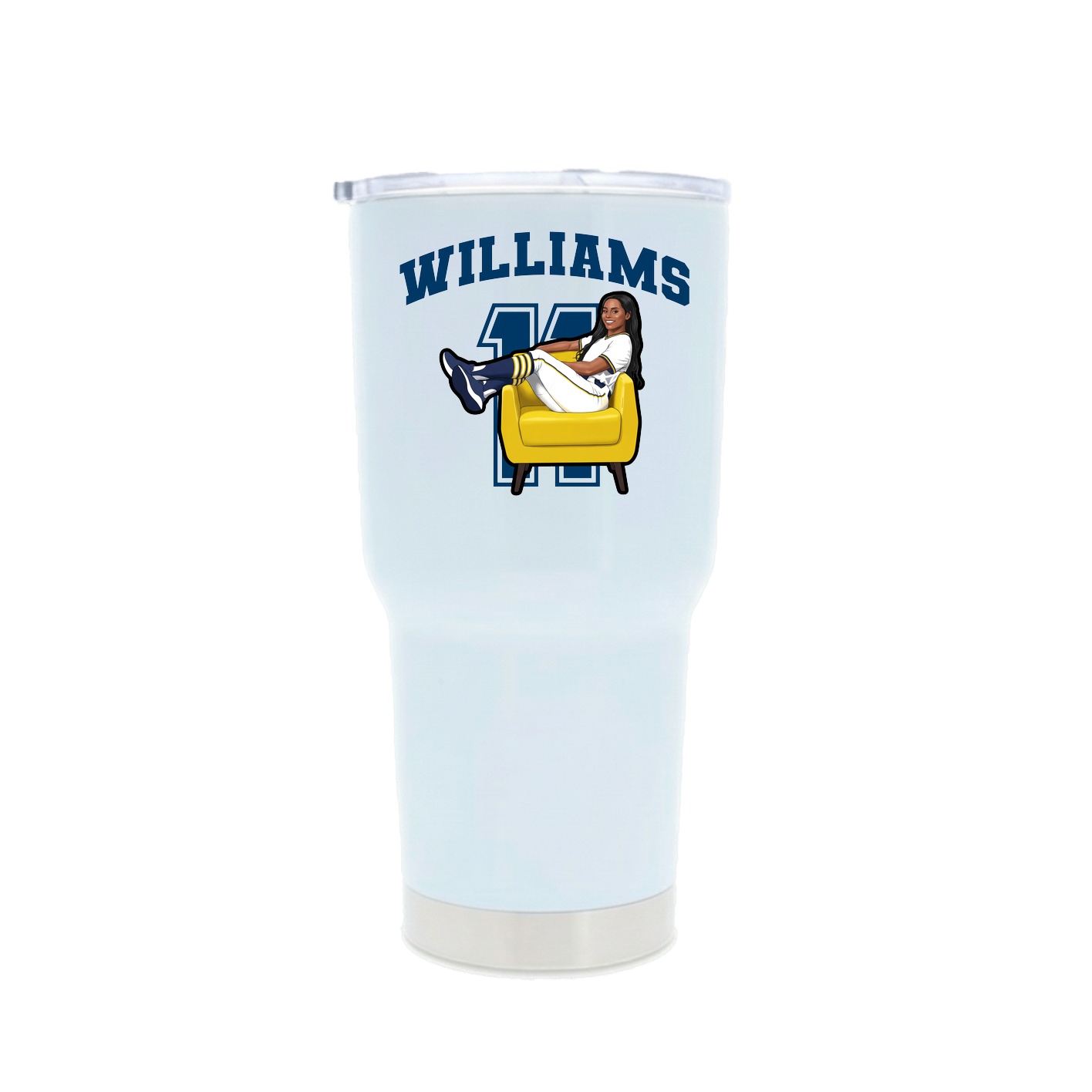 30oz Stainless Steel Tumbler — Number in White