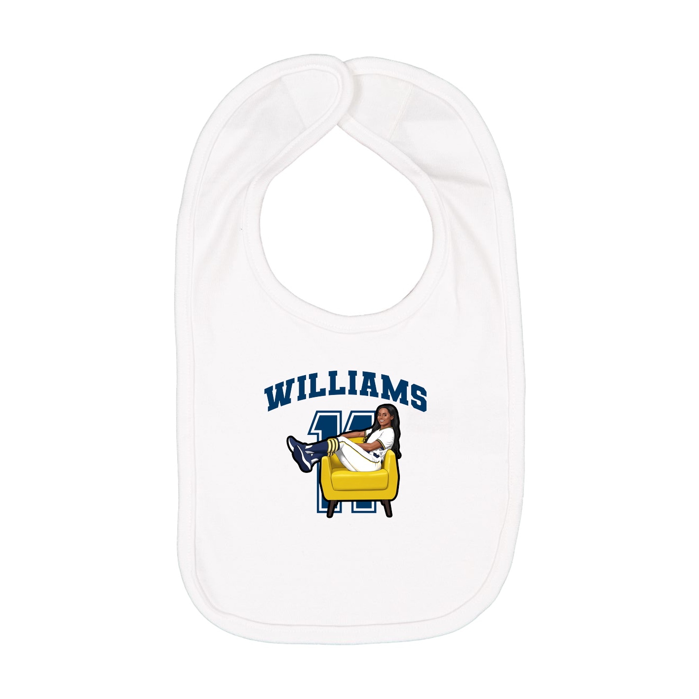 Infant Bib — Number in White