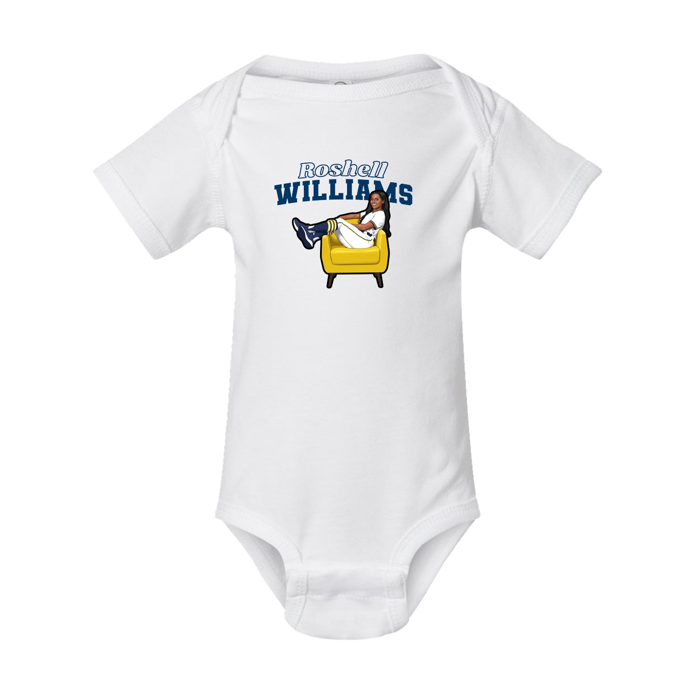 Baby Onesie — Name Arch in White