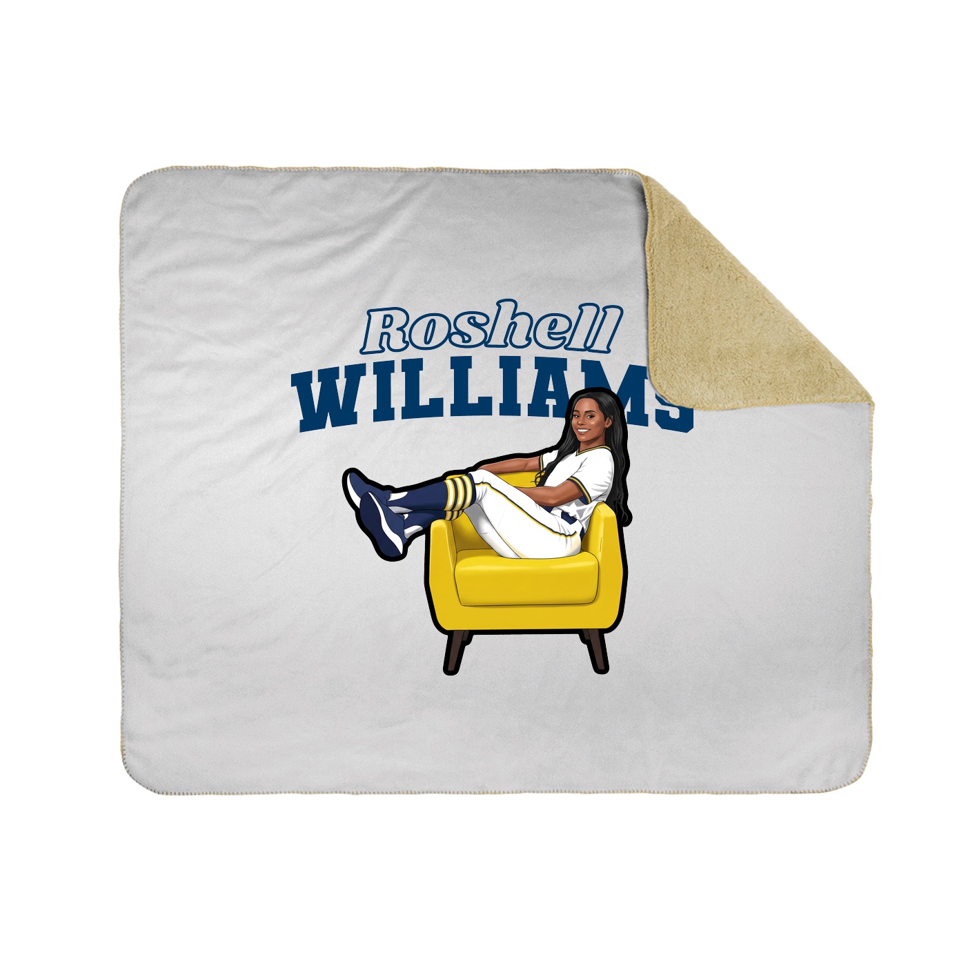 Throw Blanket — Name Arch in White