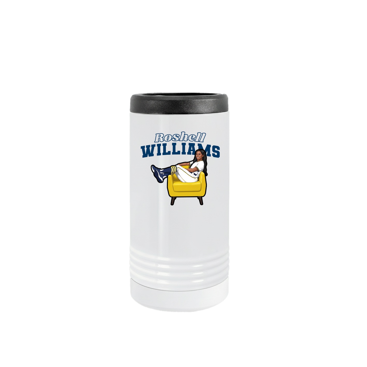 Slim Beverage Holder — Name Arch in White