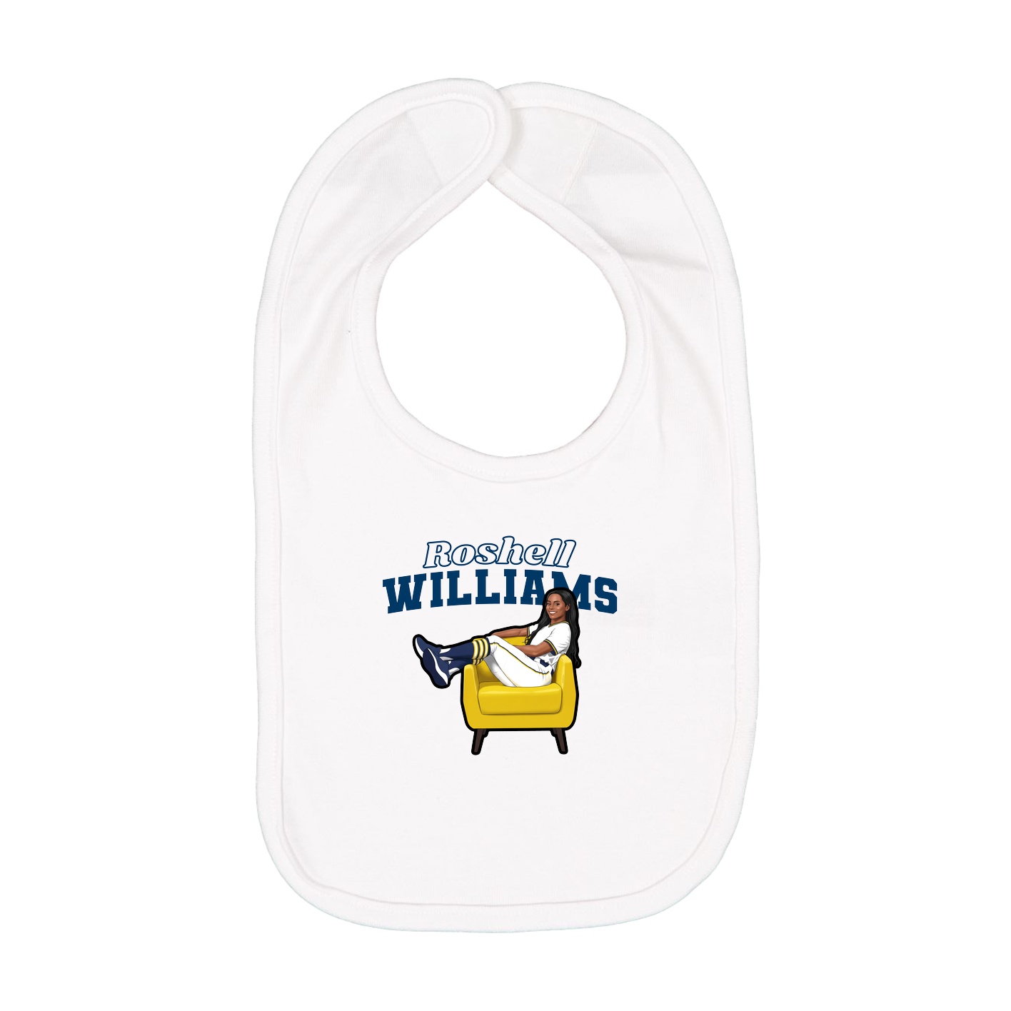 Infant Bib — Name Arch in White