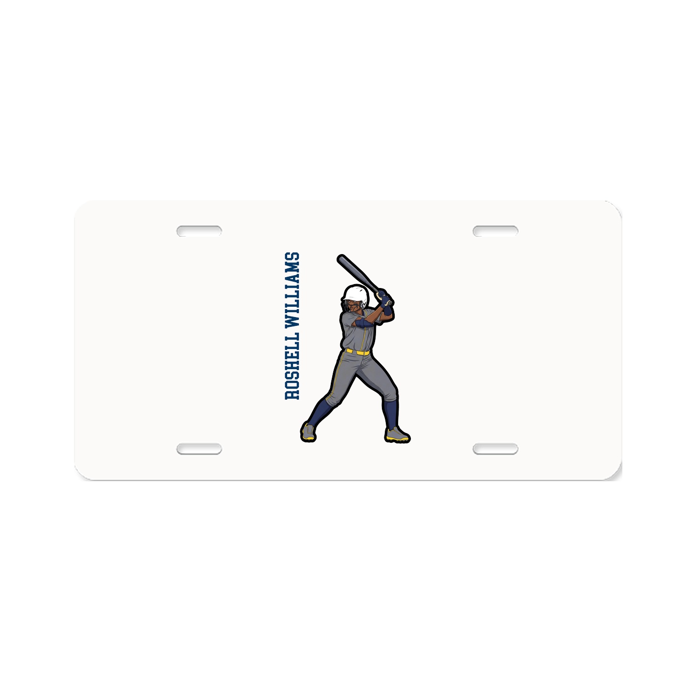 License Plate — Name Vertical in Classic