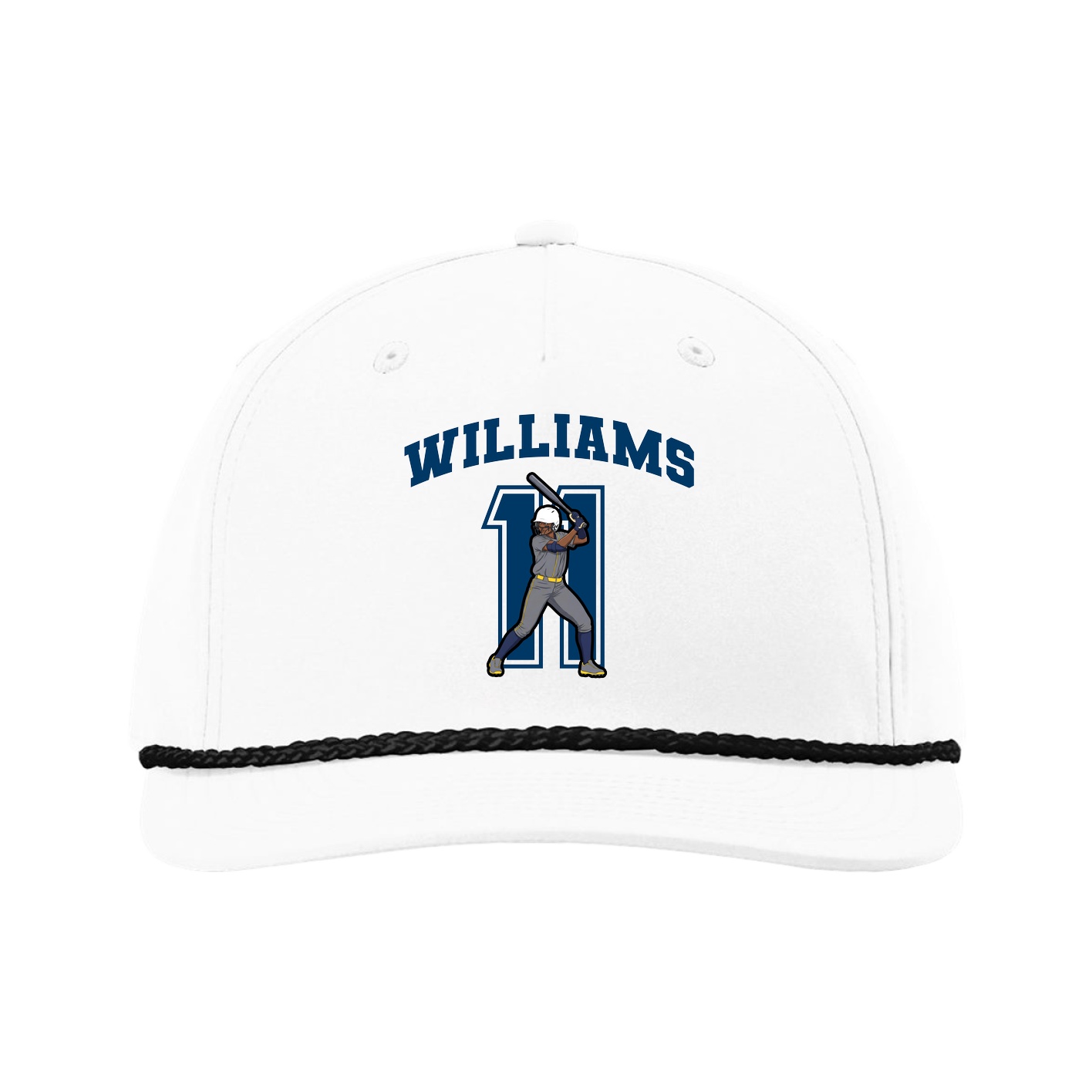 Five-Panel Classic Rope Cap — Number in White