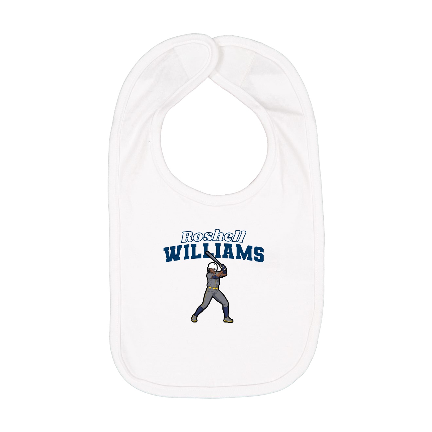 Infant Bib — Name Arch in White