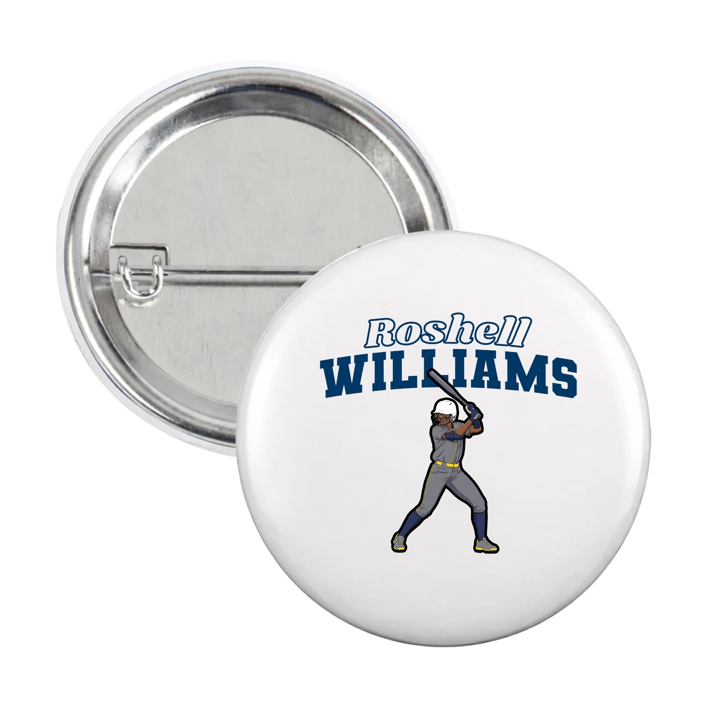 Game Day Button — Name Arch in White