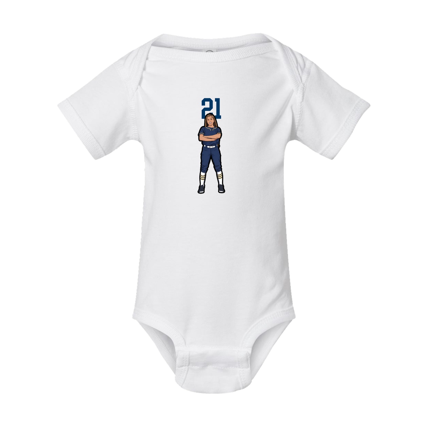 Baby Onesie — Number Top in White