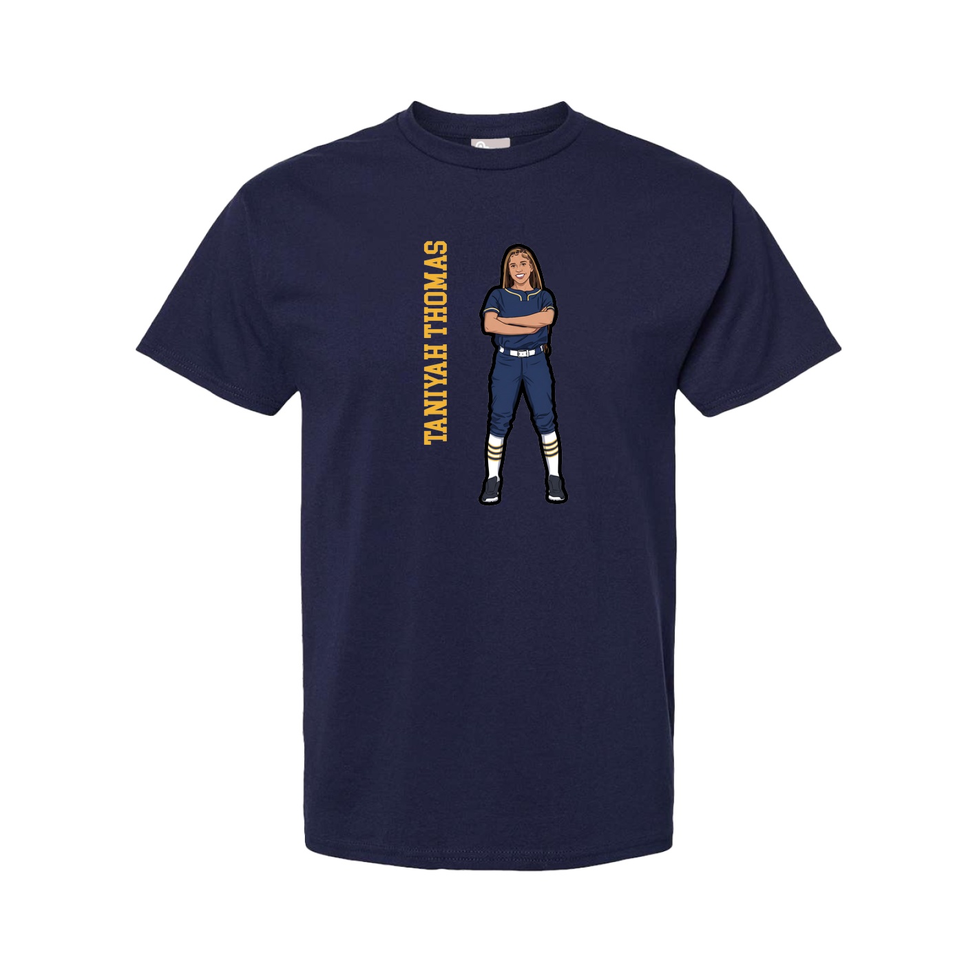 Tee — Name Vertical in Navy