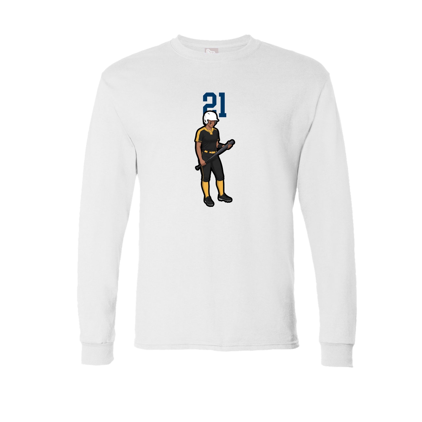 Long Sleeve Tee — Number Top in White