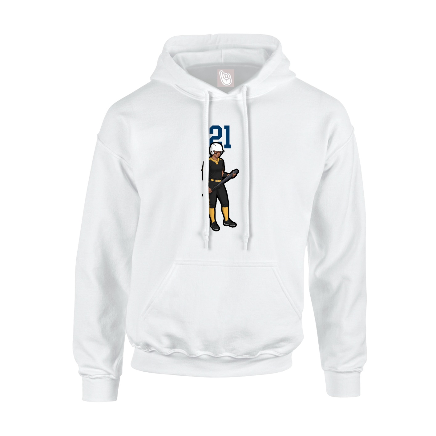 Youth Hoodie — Number Top in White