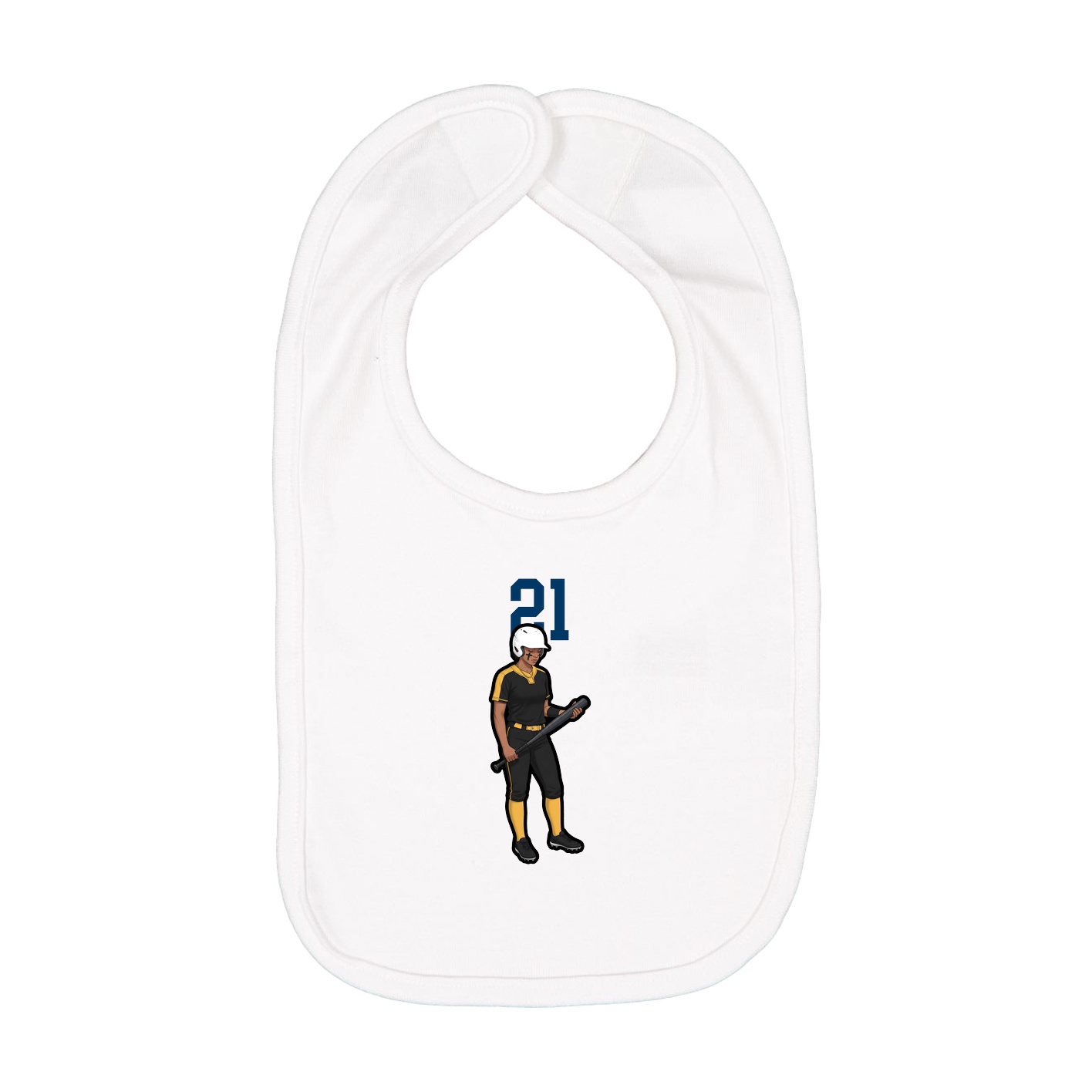 Infant Bib — Number Top in White