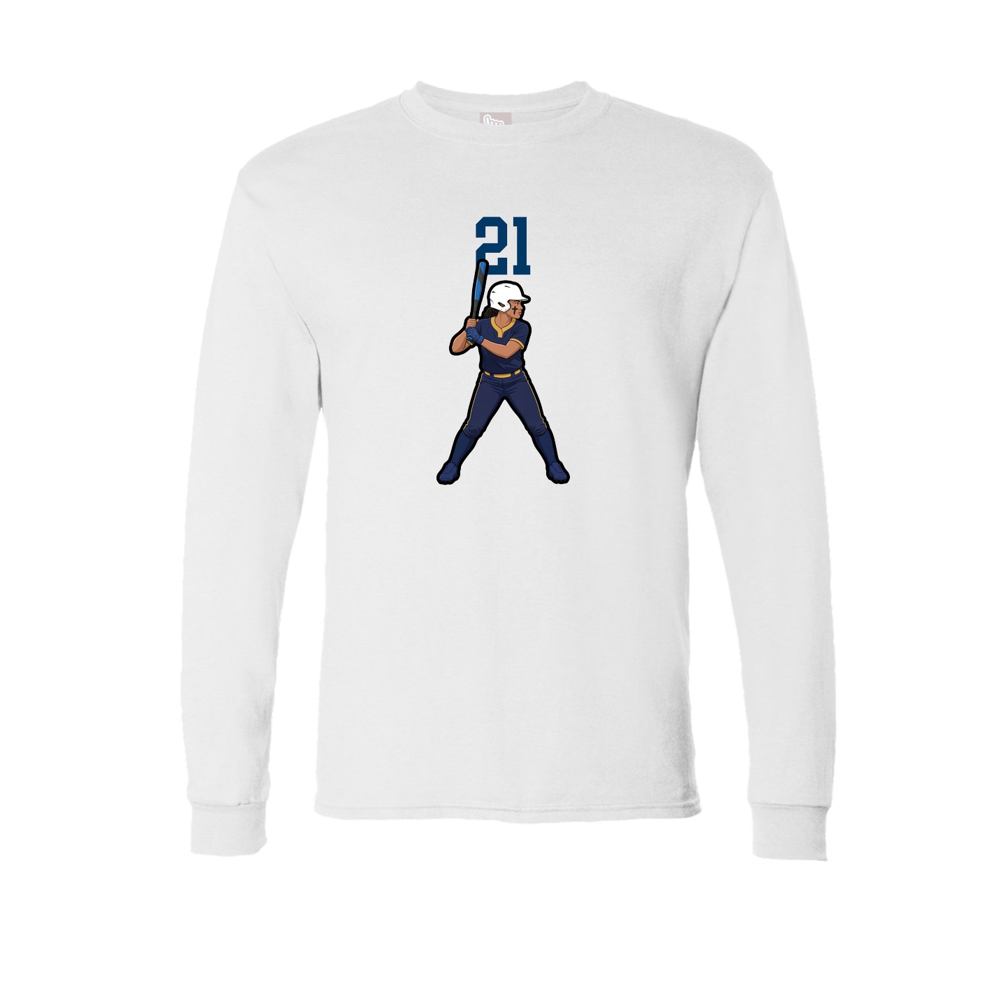 Long Sleeve Tee — Number Top in White