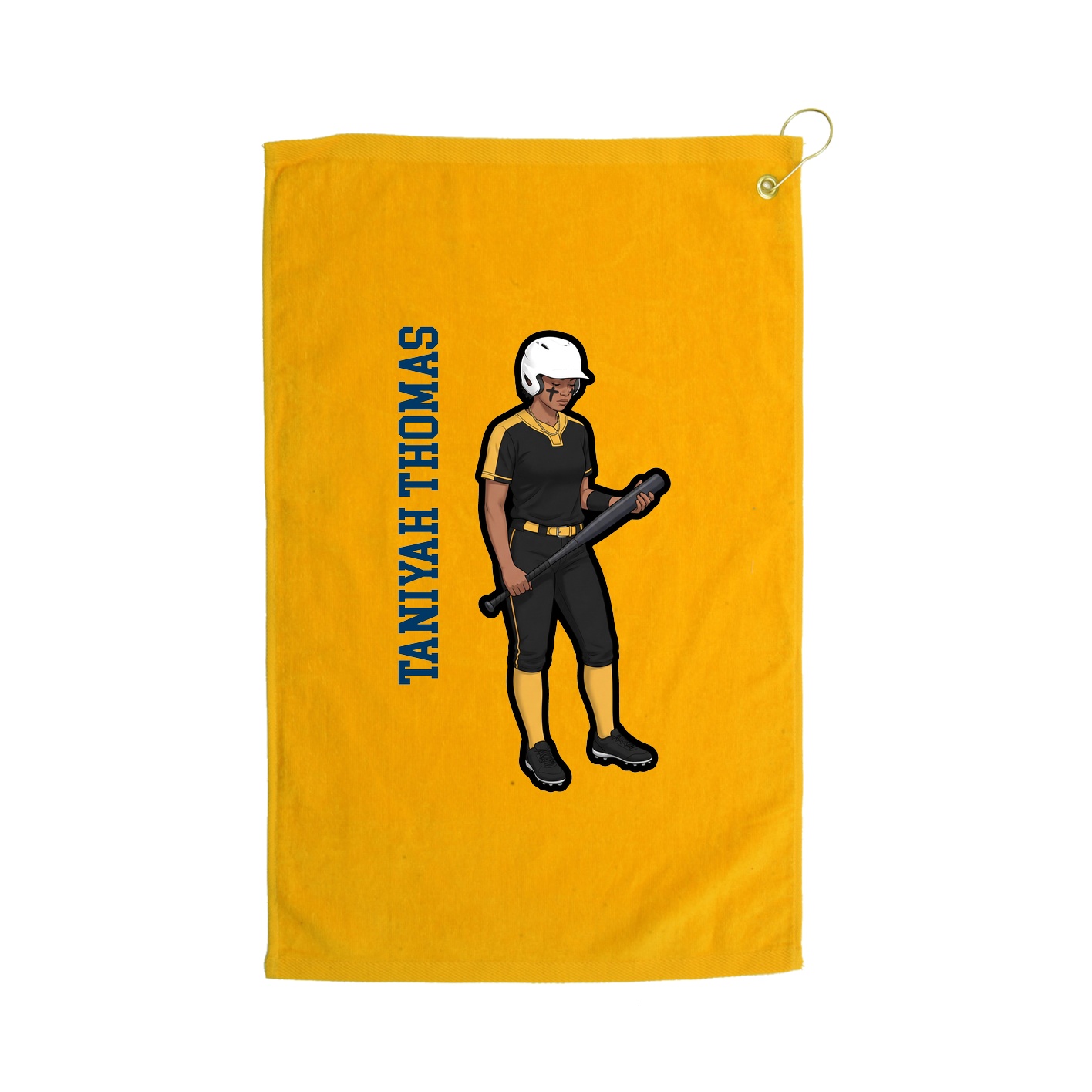 Golf Towel — Name Vertical in Gold