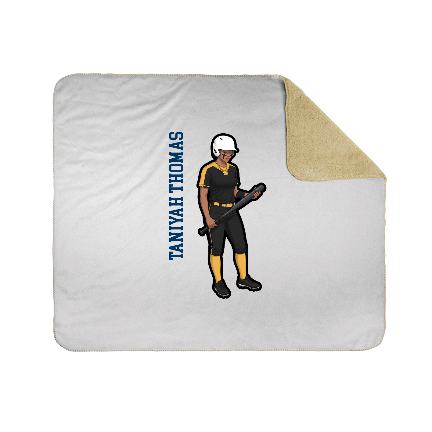 Throw Blanket — Name Vertical in White