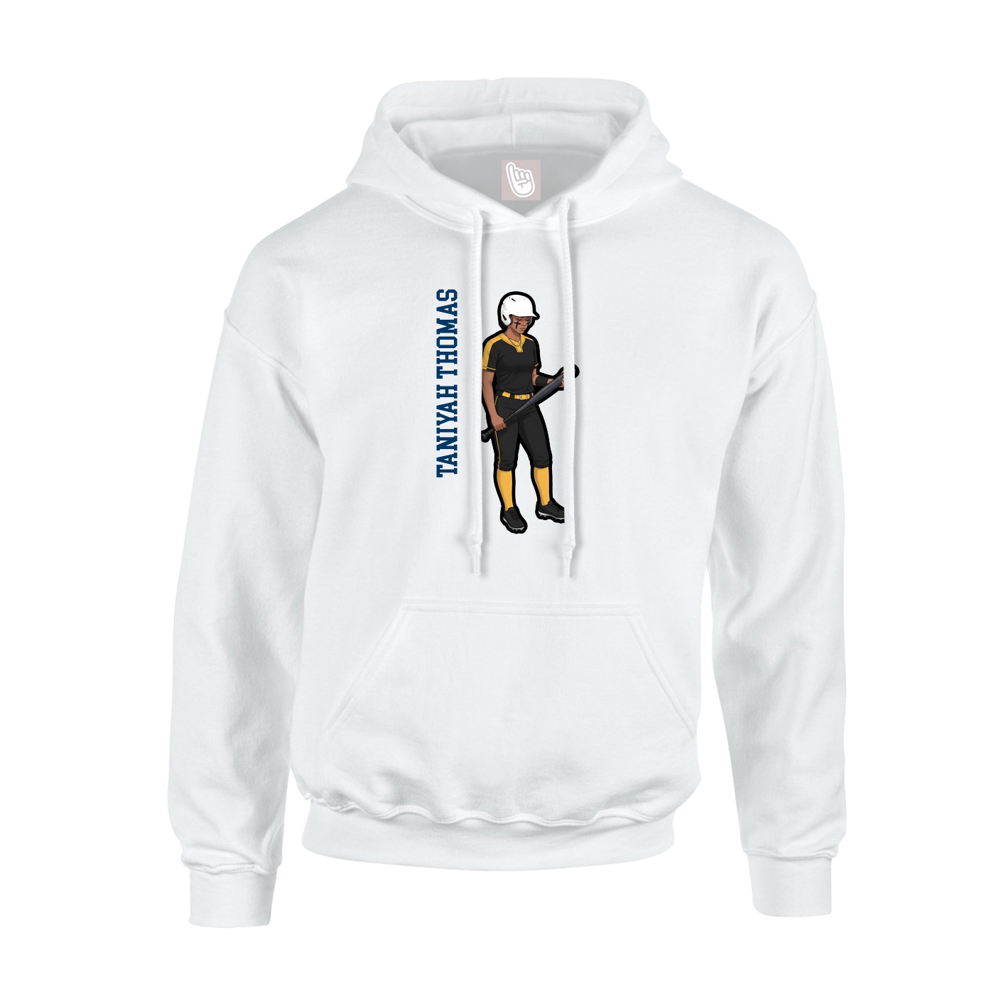 Hoodie — Name Vertical in White