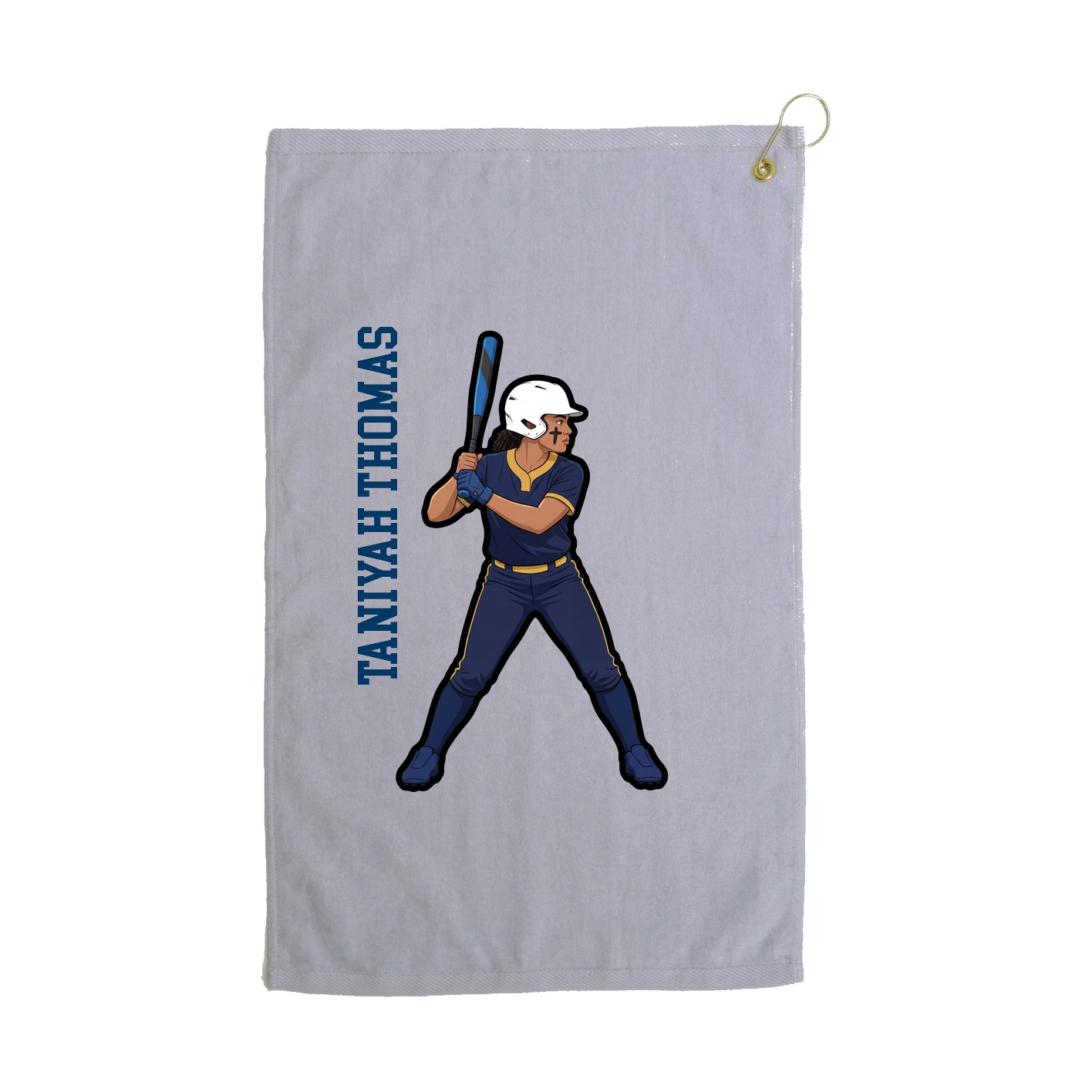 Golf Towel — Name Vertical in Grey