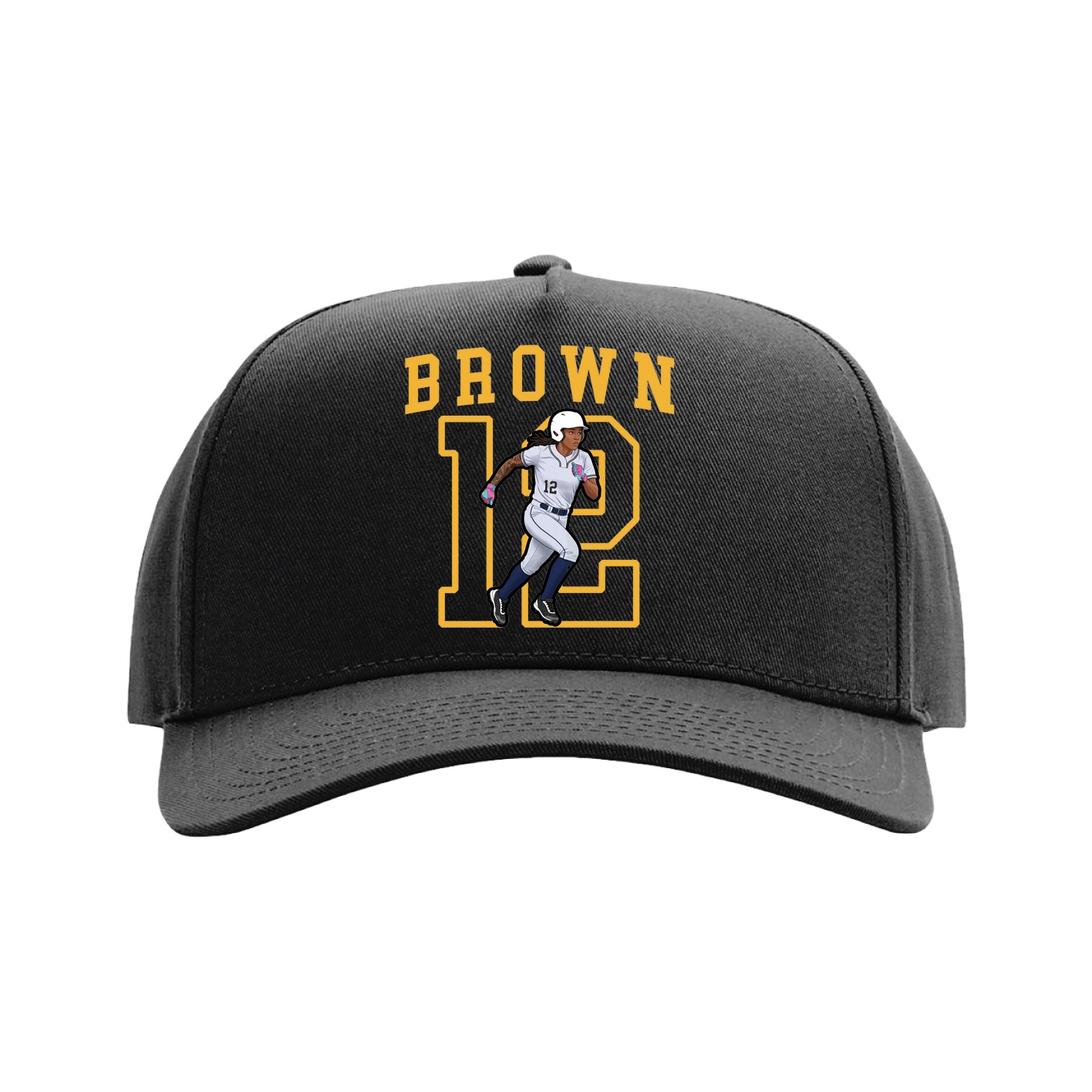 Full Fabric Five-Panel Champ Cap — Shirsey in Black