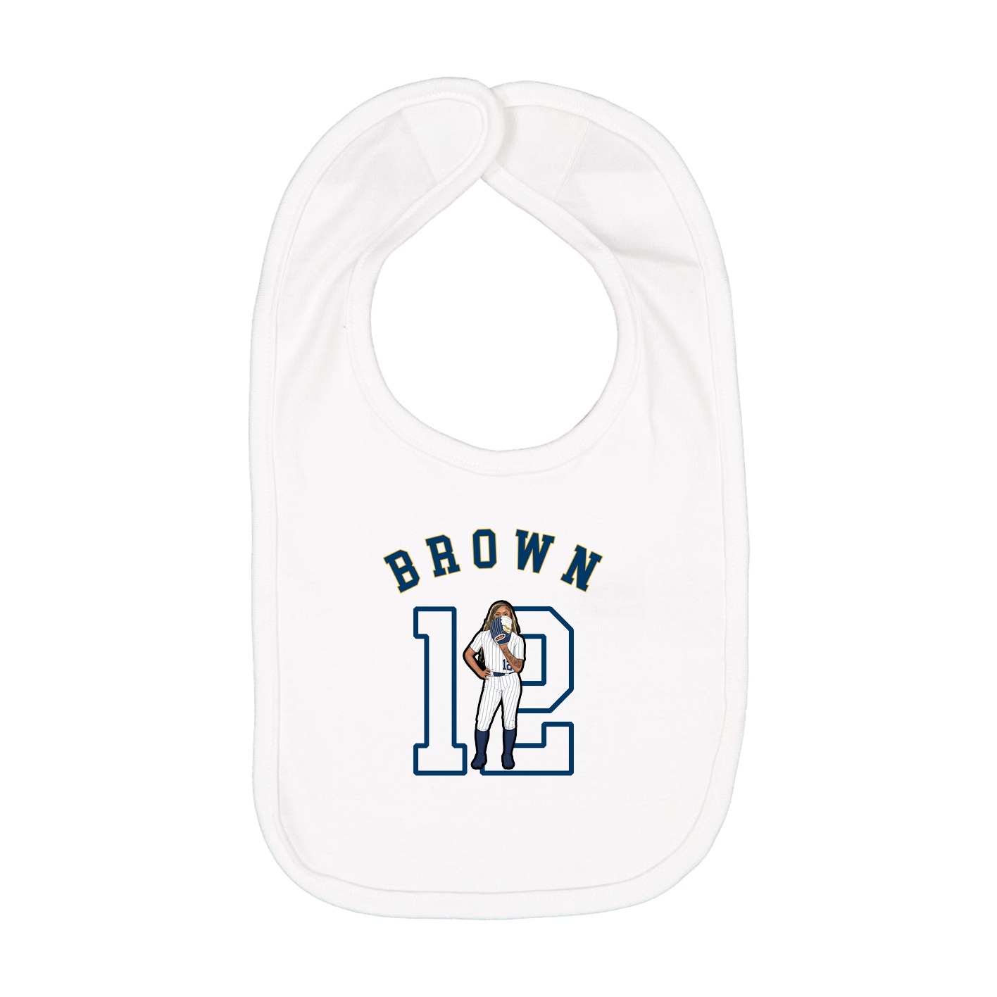 Infant Bib — Shirsey Arch in White