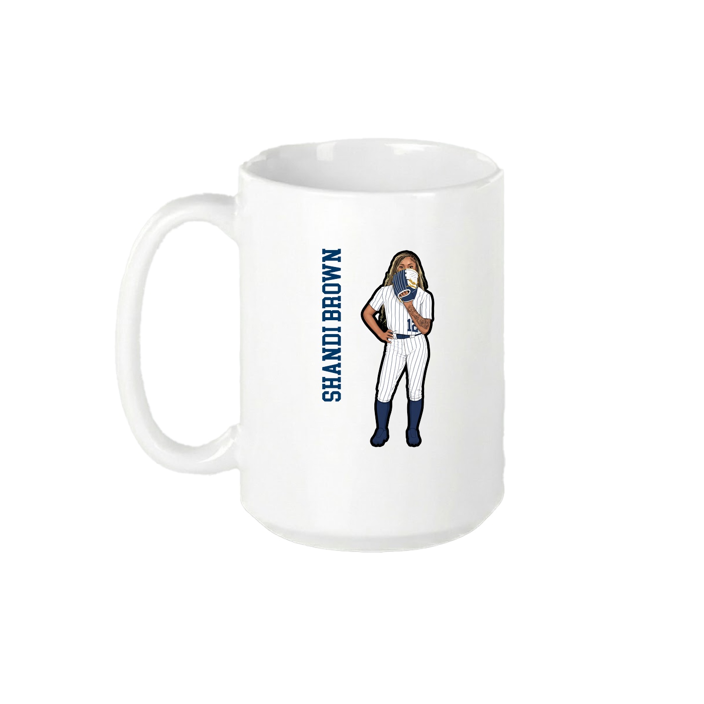 15oz Coffee Mug — Name Vertical in White