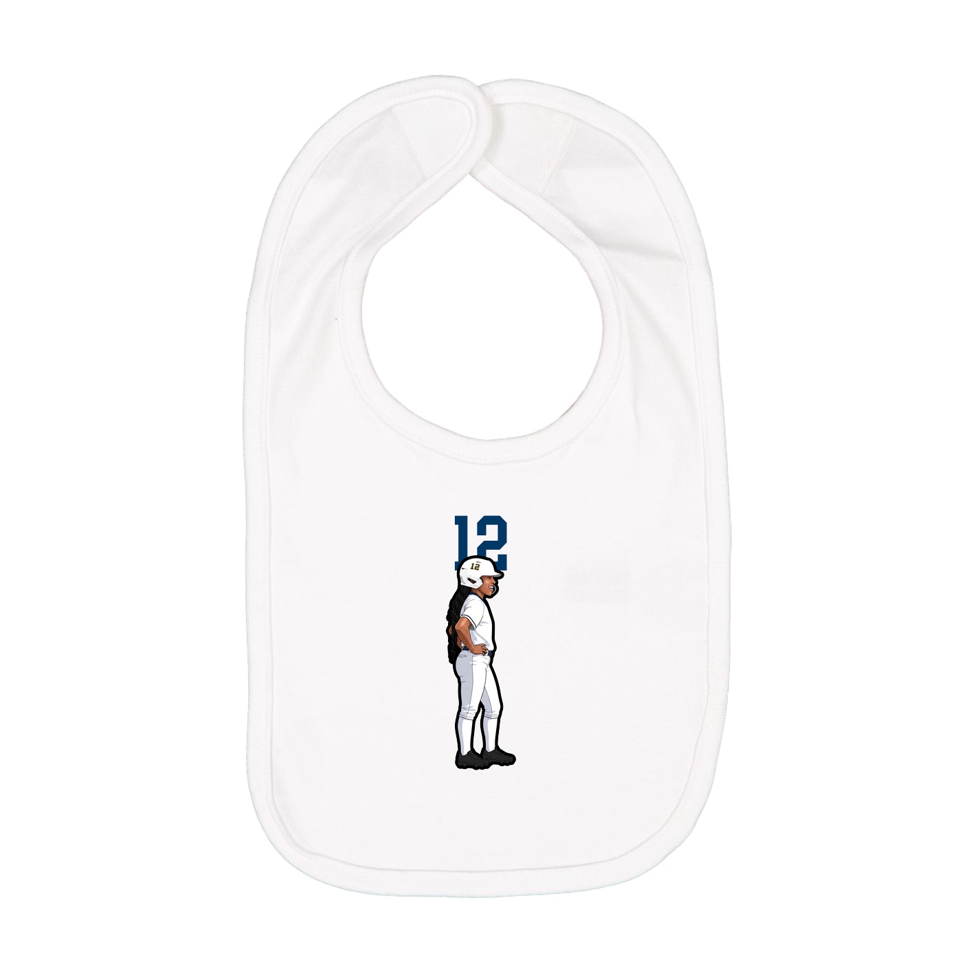 Infant Bib — Number Top in White