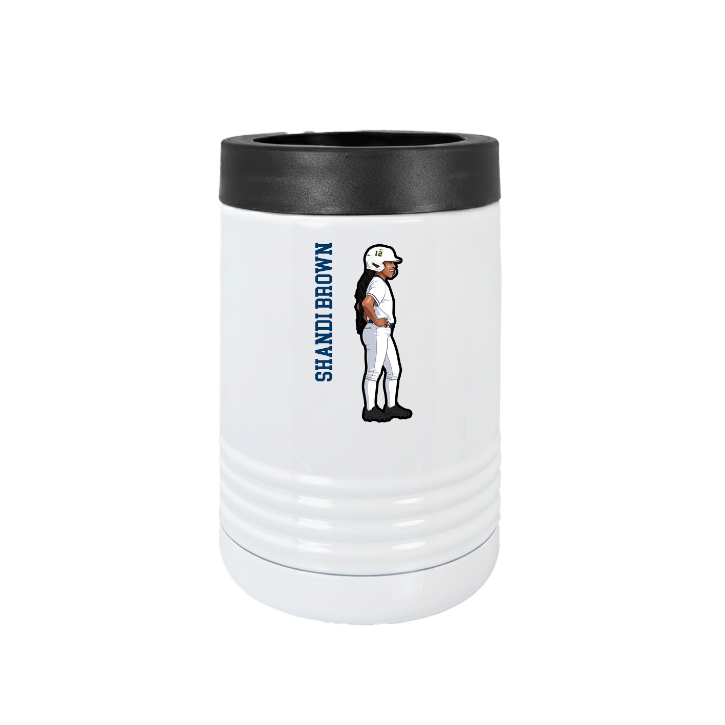 Beverage Holder — Name Vertical in White