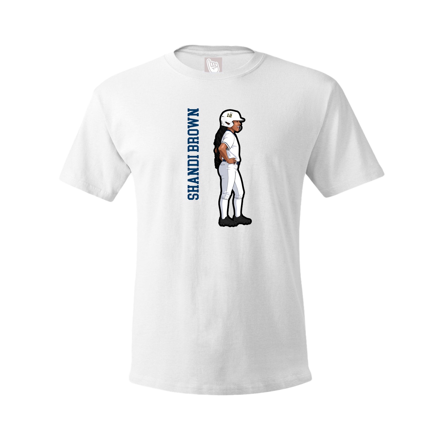 Tee — Name Vertical in White
