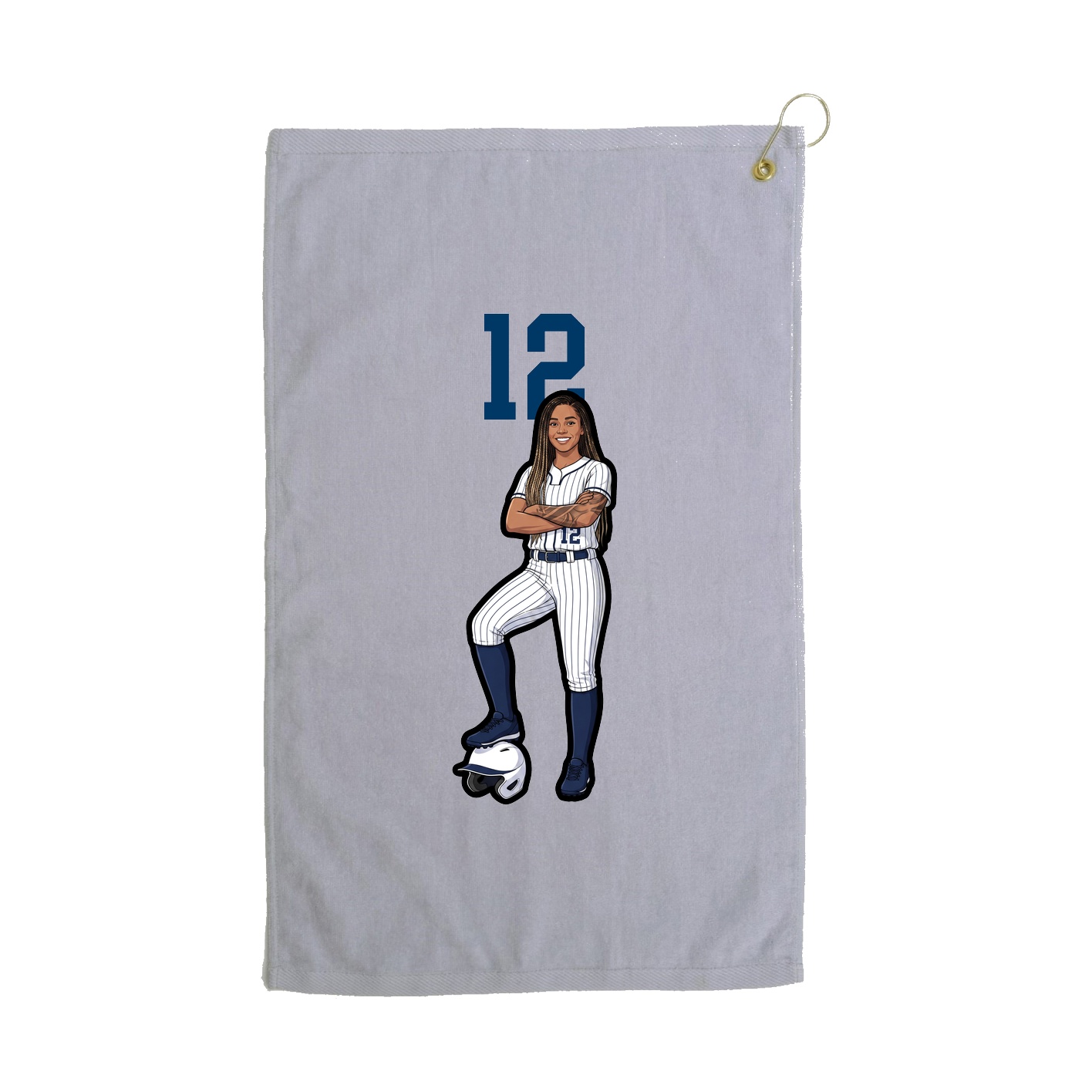 Golf Towel — Number Top in Grey