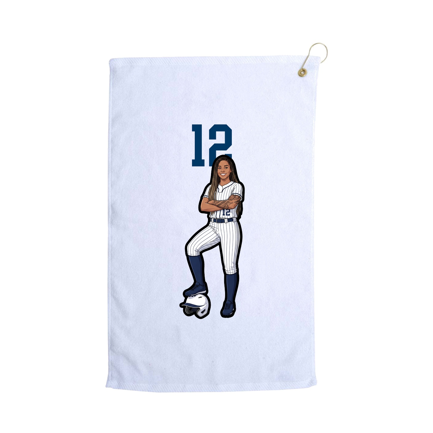 Golf Towel — Number Top in White