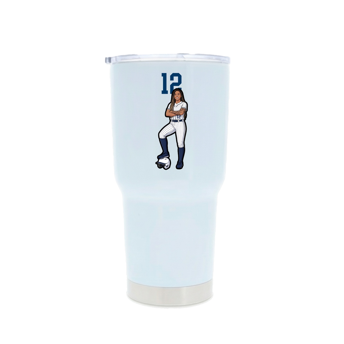 30oz Stainless Steel Tumbler — Number Top in White