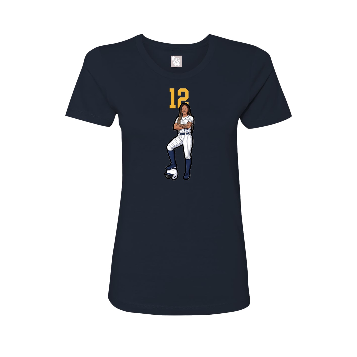 Womens Tee — Number Top in Navy