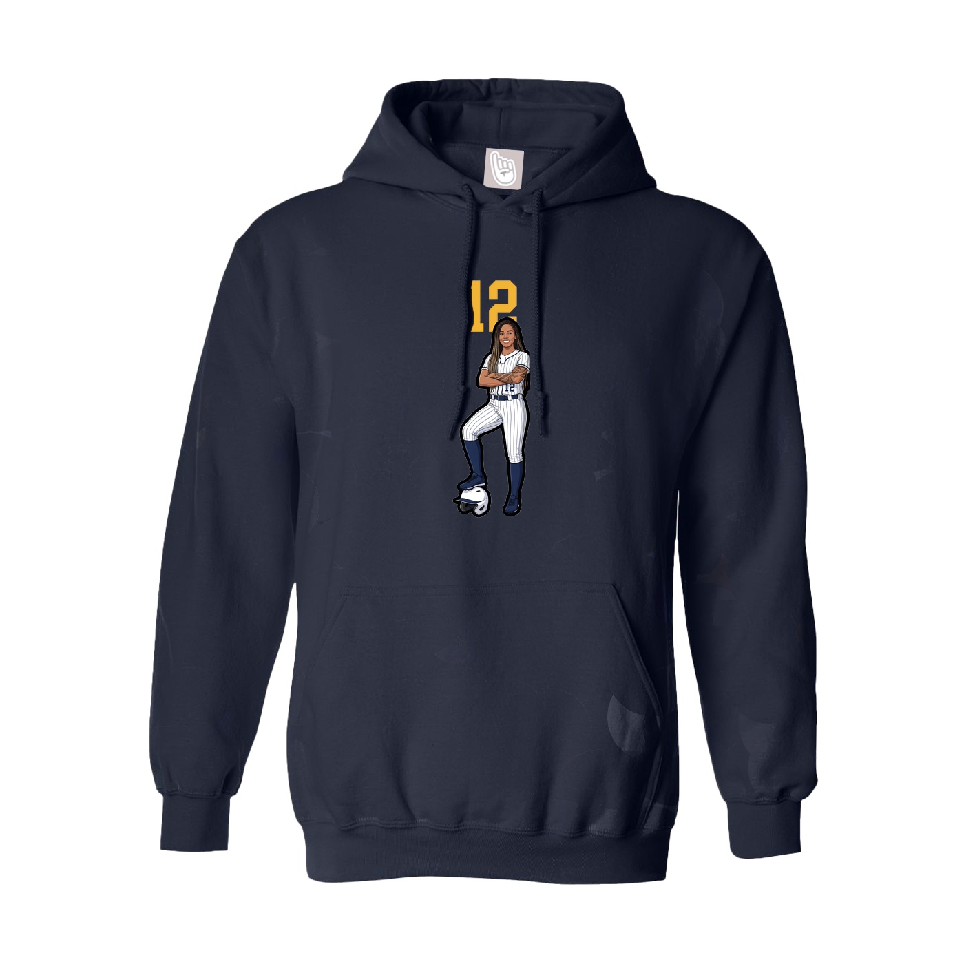 Hoodie — Number Top in Navy
