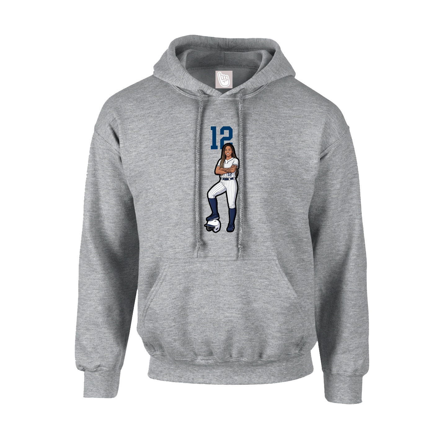 Youth Hoodie — Number Top in Grey