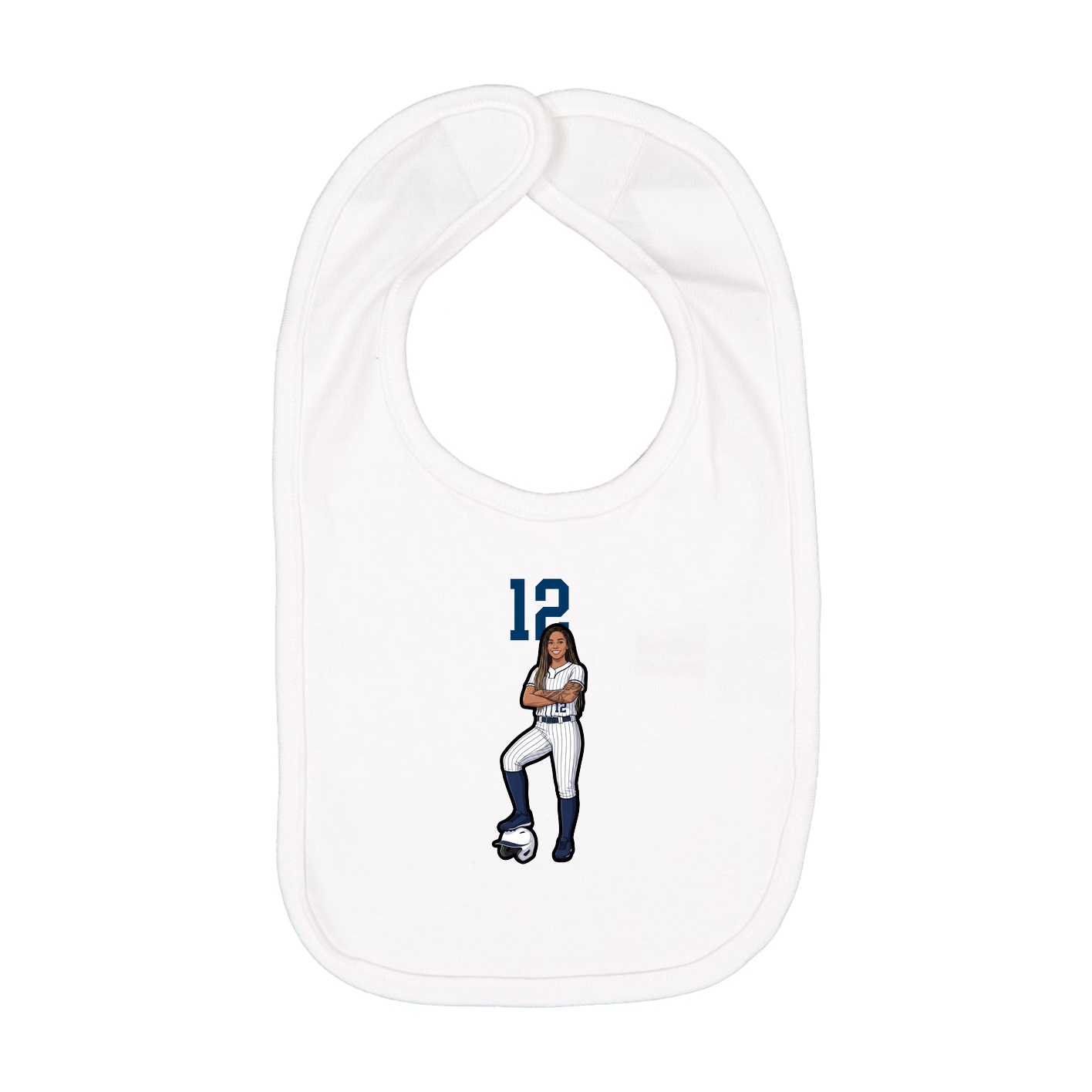 Infant Bib — Number Top in White