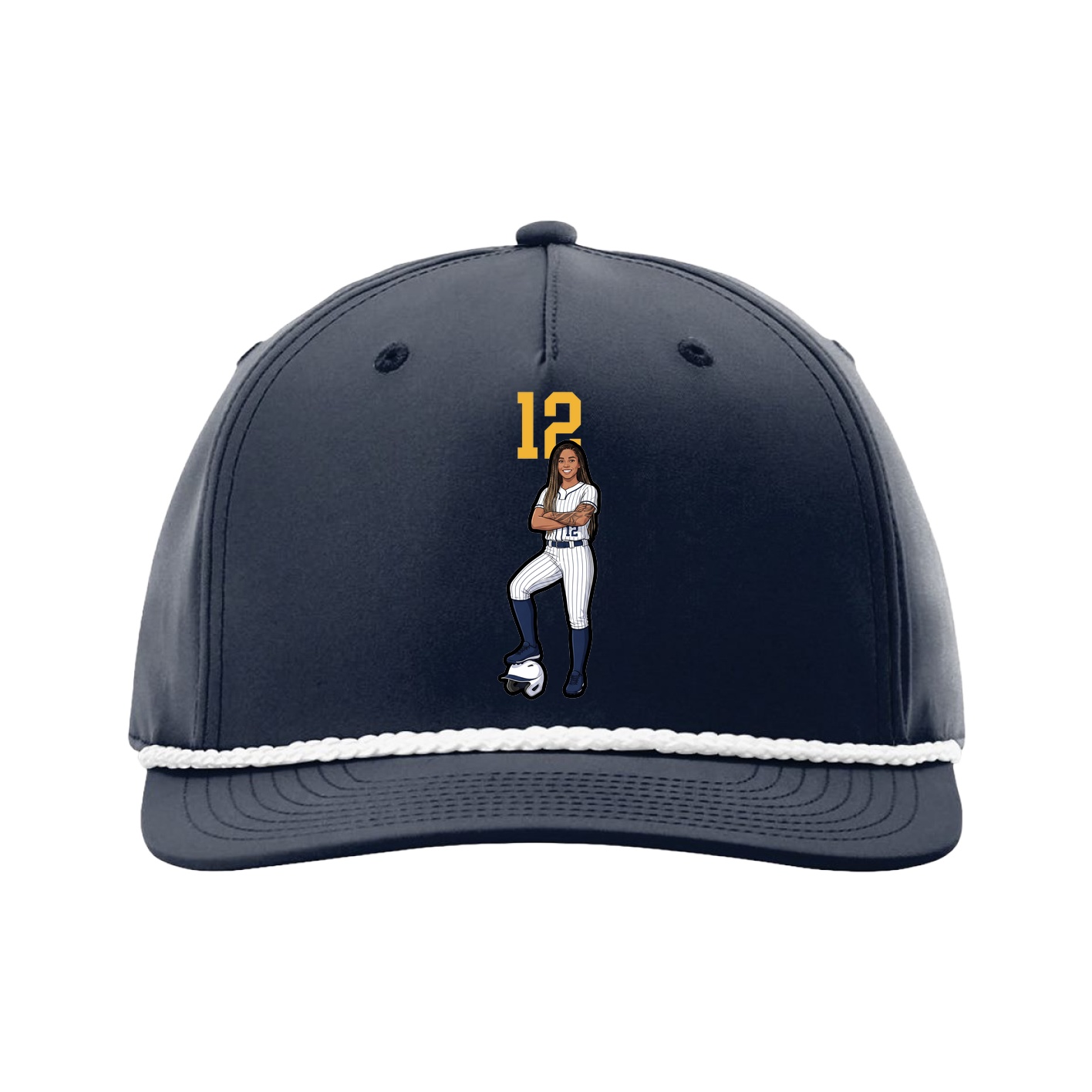 Five-Panel Classic Rope Cap — Number Top in Navy