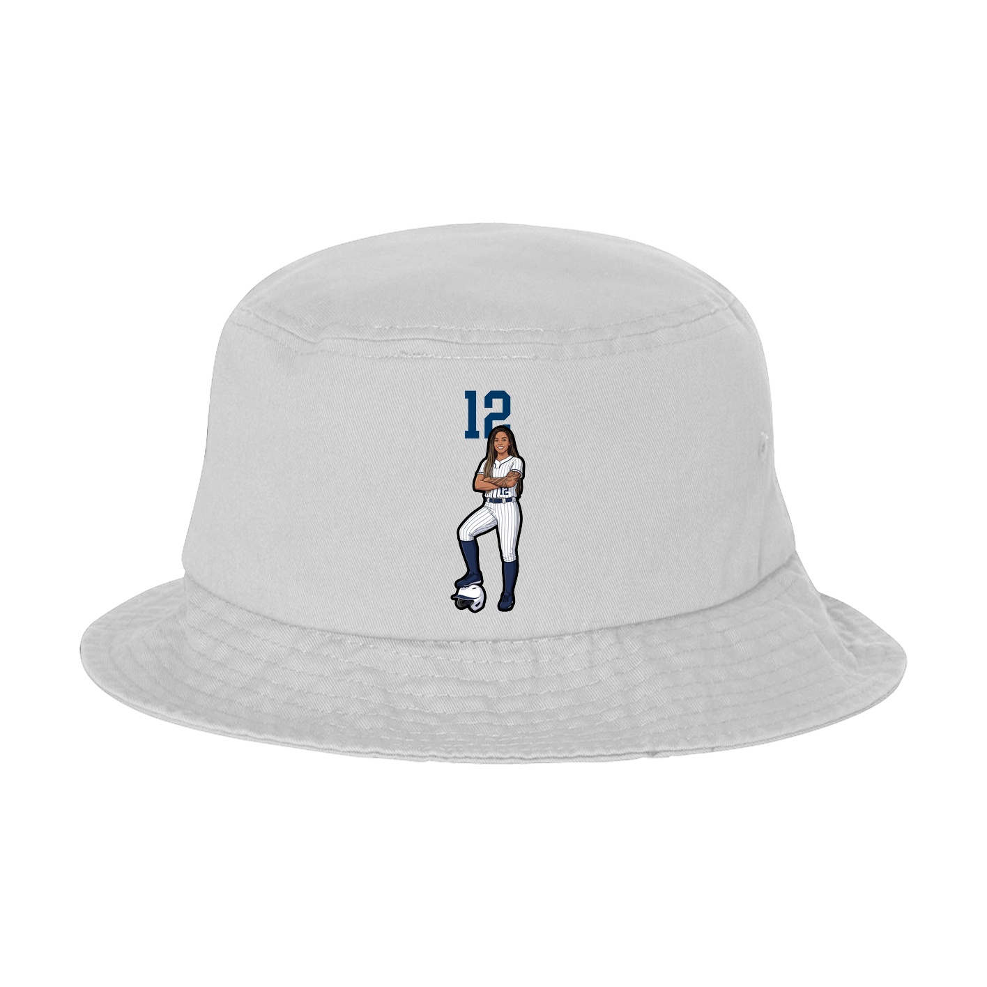 Bucket Cap — Number Top in White