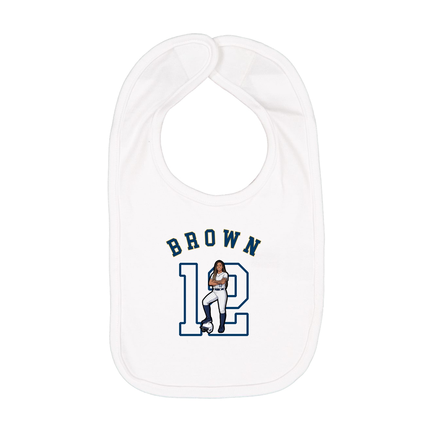 Infant Bib — Shirsey Arch in White
