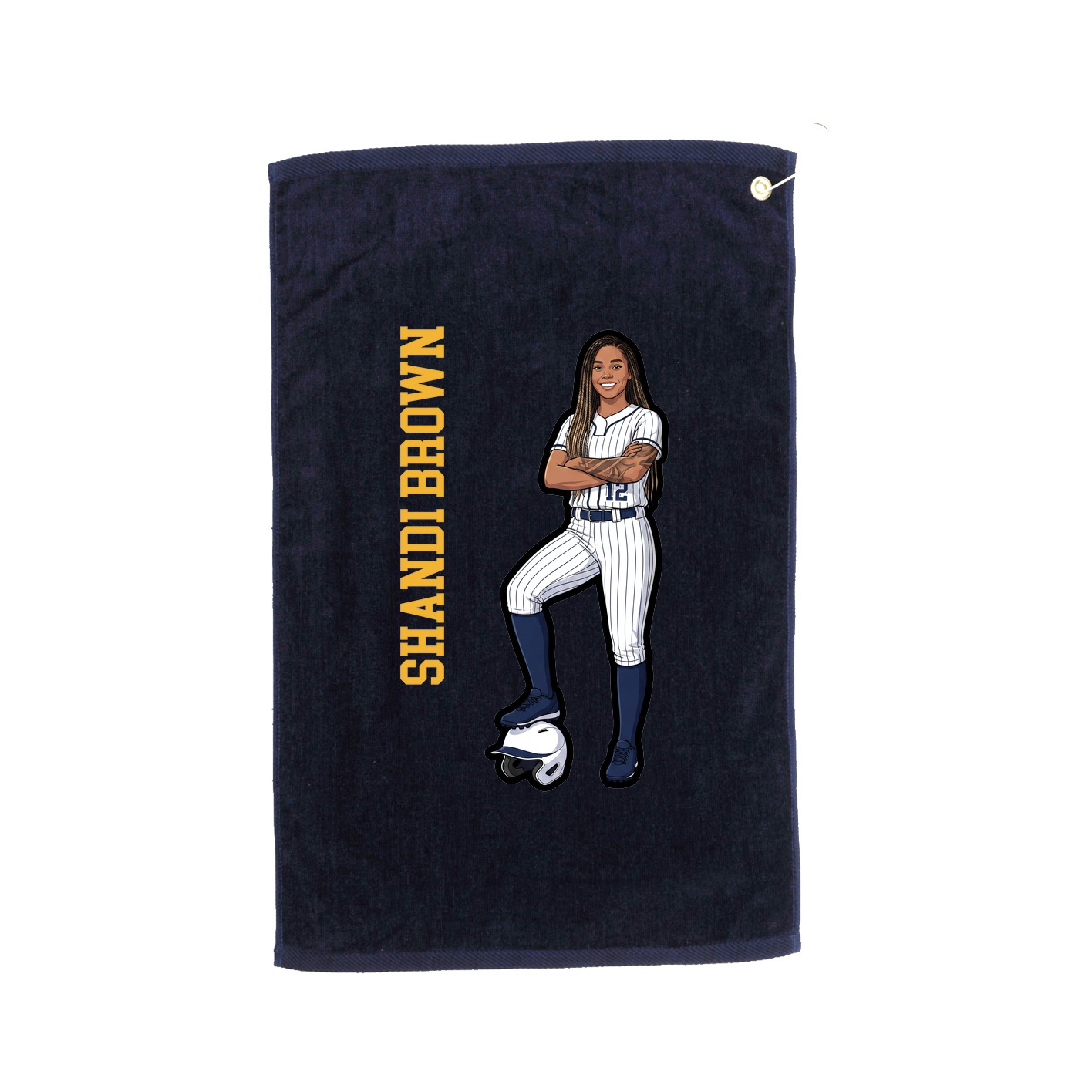 Golf Towel — Name Vertical in Navy