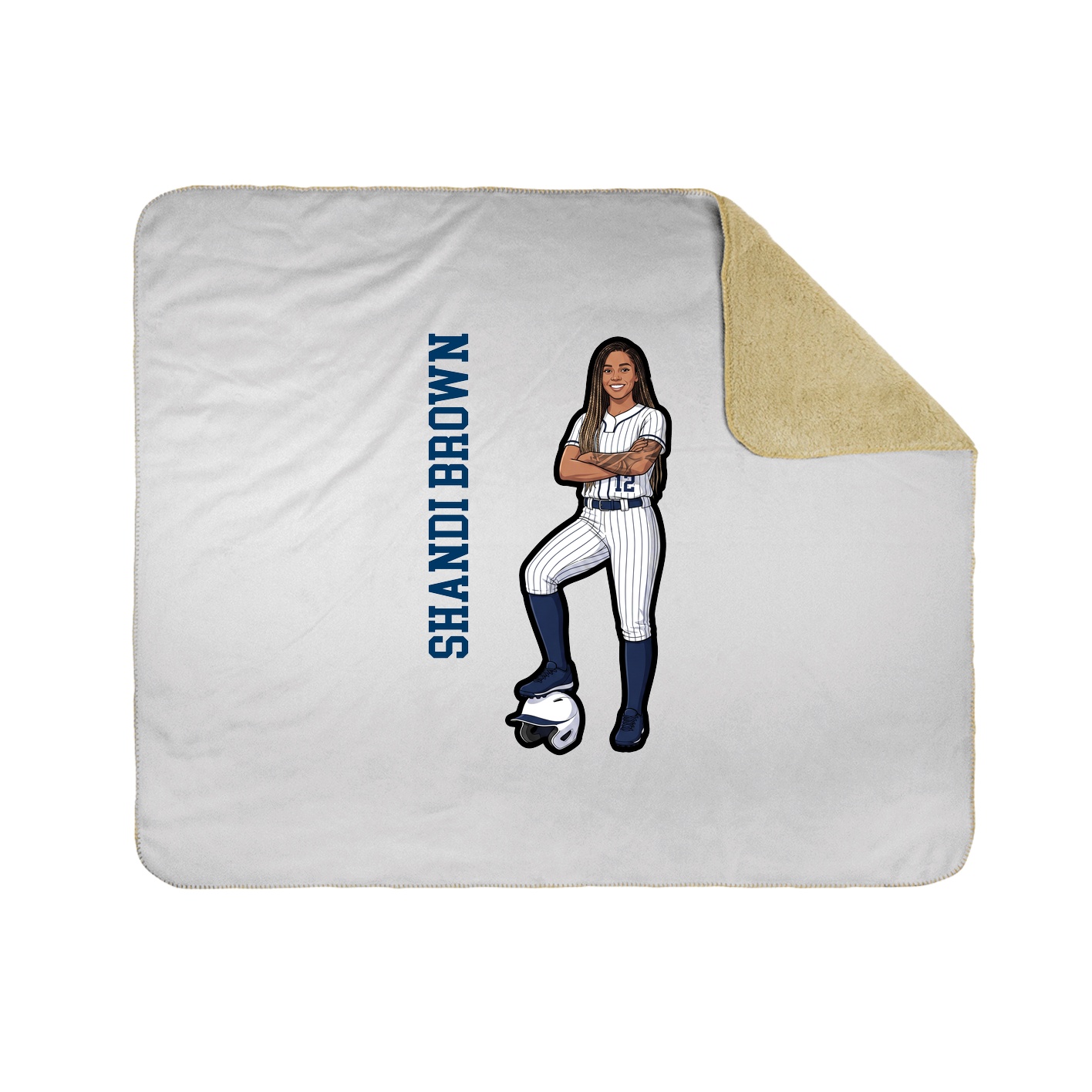 Throw Blanket — Name Vertical in White
