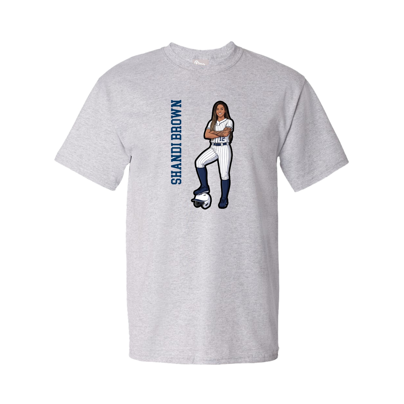 Tee — Name Vertical in Grey