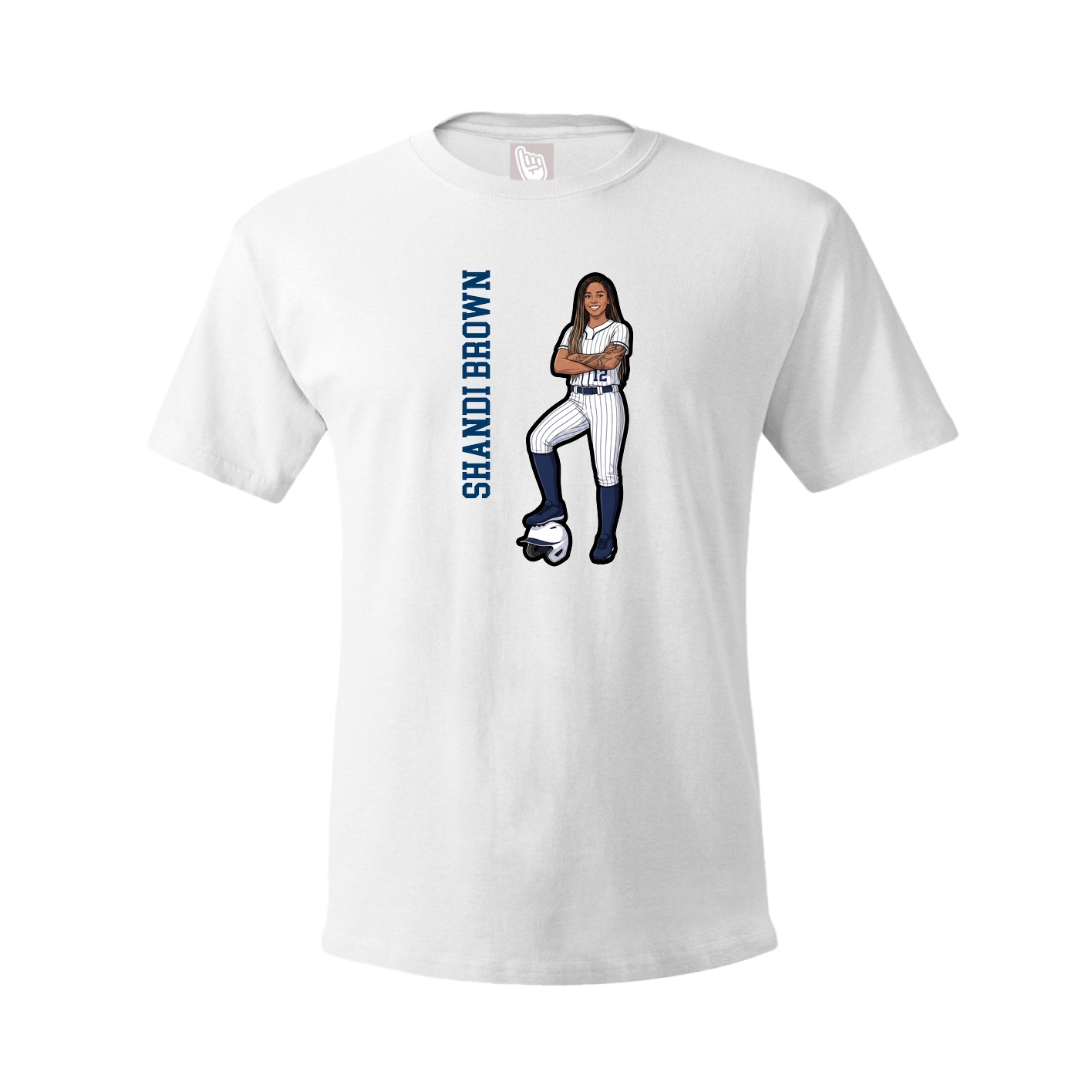 Youth Tee — Name Vertical in White