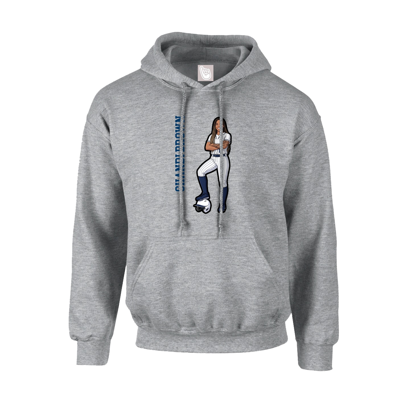 Youth Hoodie — Name Vertical in Grey